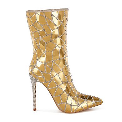 London Rag Echostage Women's Metallic Embellished Boots
