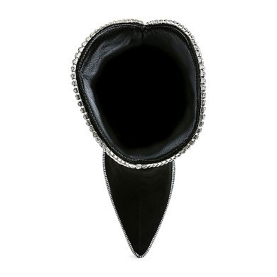 London Rag Ashipa Women's Diamante Chain Detail Calf Boots