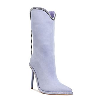 London Rag Ashipa Women's Diamante Chain Detail Calf Boots