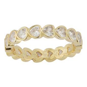 Sunkissed Sterling Sterling Silver Heart Band Ring