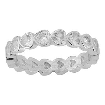 Sunkissed Sterling Sterling Silver Heart Band Ring