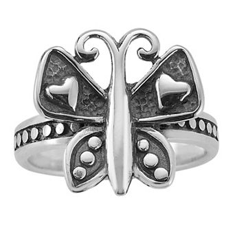 Sunkissed Sterling Sterling Silver Oxidized Butterfly Ring