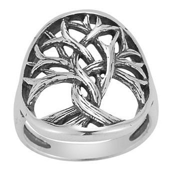 Sunkissed Sterling Sterling Silver Oxidized Tree of Life Signet Ring