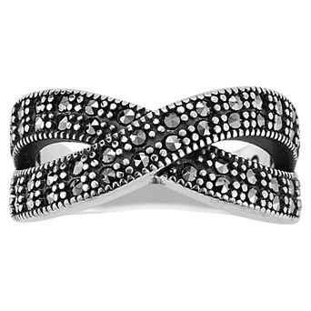 Sunkissed Sterling Sterling Silver Cubic Zirconia Criss Cross Ring