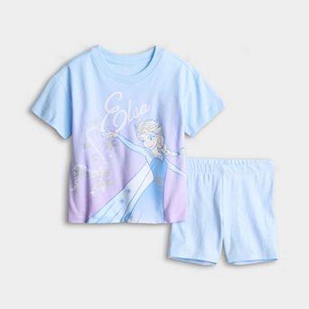 Girls 4-12 Jumping Beans® Disney's Frozen Elsa 2 pc Oversized Graphic Tee & Bike Shorts Set