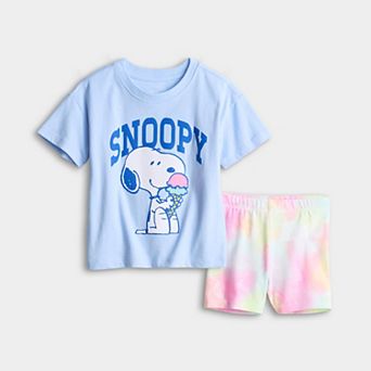 Girls 4-12 Jumping Beans® Snoopy Oversized Tee & Bike Shorts Set