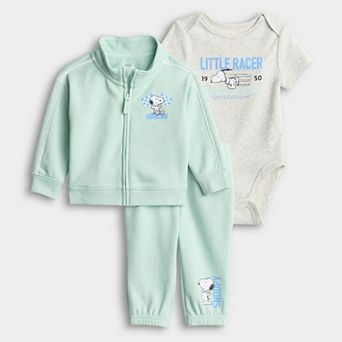 Baby Jumping Beans® Peanuts 3 pc Little Racer Jacket, Pant & Bodysuit Set
