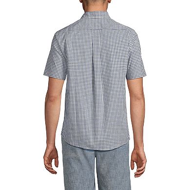 Men's Lands' End Short Sleeve Poplin Shirt