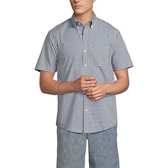 Men's Lands' End Short Sleeve Poplin Shirt