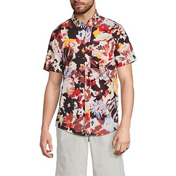 Men's Lands' End Short Sleeve Poplin Shirt