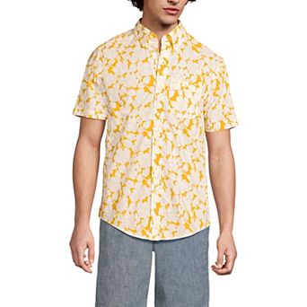 Men's Lands' End Short Sleeve Poplin Shirt