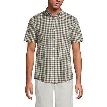 Men's Lands' End Short Sleeve Poplin Shirt