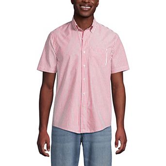 Men's Lands' End Short Sleeve Poplin Shirt