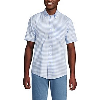 Men's Lands' End Short Sleeve Poplin Shirt