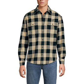 Men's Lands' End Long Sleeve Rain Defense Flannel Shirt