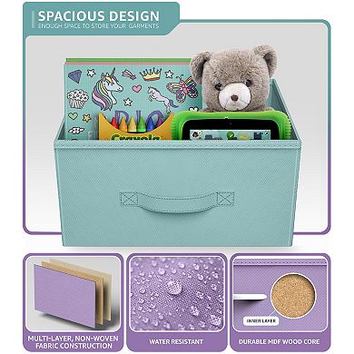 Sorbus 2 Pack Nightstand with 2 Drawers - Steel Frame, Wood Top & Easy Pull Fabric Bins