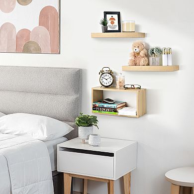 Sorbus 2 Floating Shelves with Invisible Brackets & 1 Rectangular Box