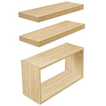 Sorbus 2 Floating Shelves with Invisible Brackets & 1 Rectangular Box