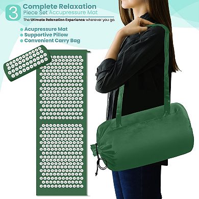 Sorbus 51 Inch Acupressure Mat, Pillow & Carry Bag - Great for Muscle Relaxation, & Meditation
