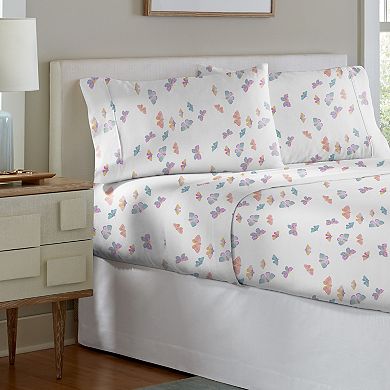 Pointehaven 200-Thread Count Cotton Percale Print Sheet Set or Pillowcase Pair