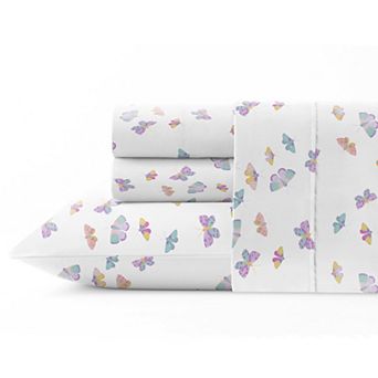 Pointehaven 200-Thread Count Cotton Percale Print Sheet Set or Pillowcase Pair