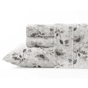 Pointehaven 200-Thread Count Cotton Percale Print Sheet Set or Pillowcase Pair