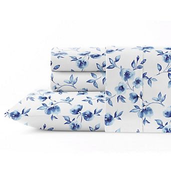 Pointehaven 200-Thread Count Cotton Percale Print Sheet Set or Pillowcase Pair