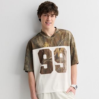 Men's Hollywood V-Neck Mesh Jersey Graphic Tee