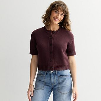 Women's Sonoma Goods For Life® Short Sleeve Cardigan Sweater
