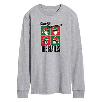 Men's The Beatles Happy Christmas Long Sleeve Graphic Tee