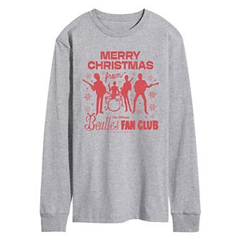 Men's The Beatles Merry Christmas Long Sleeve Graphic Tee