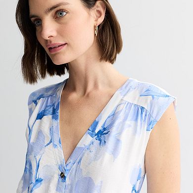 Petite Nine West Button Front Midi Dress