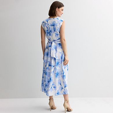 Petite Nine West Button Front Midi Dress