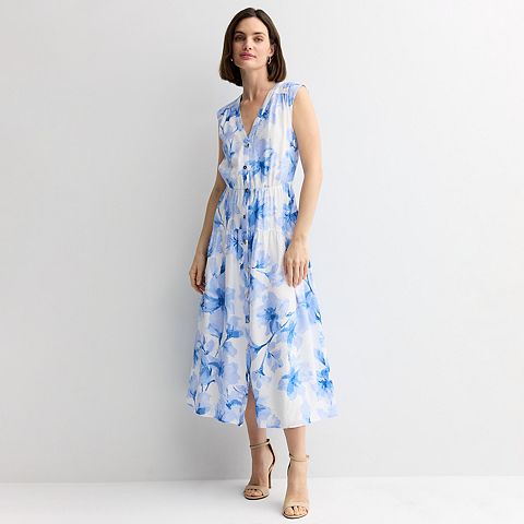 Женские платья Nine West Petite Nine West Button Front Midi Dress