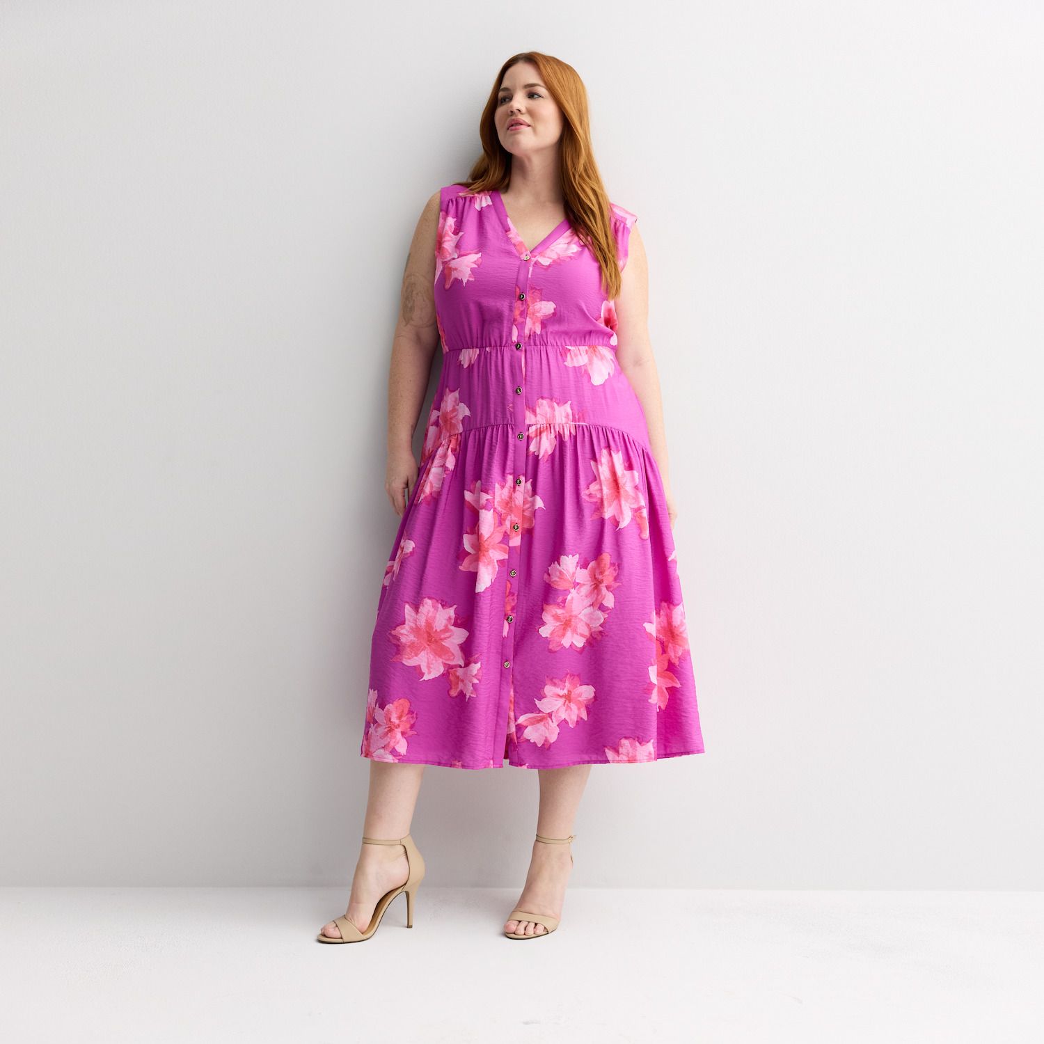 Женские платья Plus Size Plus Nine West Button Front Midi Dress