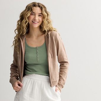 Juniors' SO® Ribbed Henley Tank Top