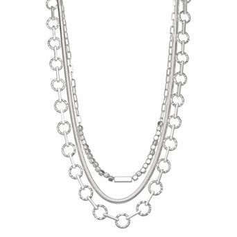 Nine West Silver Tone Multistrand Necklace