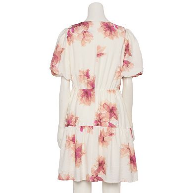 Women's Nine West Adaptive Bubble Sleeve Babydoll Dress