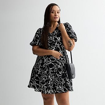 Women's Nine West Adaptive Bubble Sleeve Babydoll Dress
