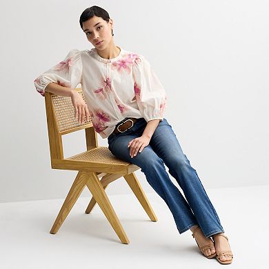 Women's Nine West Puff Sleeve Button Down Top