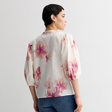 Women's Nine West Puff Sleeve Button Down Top