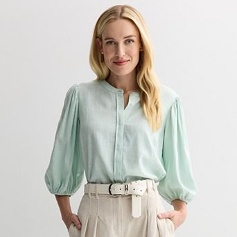 Women's Nine West Puff Sleeve Button Down Top