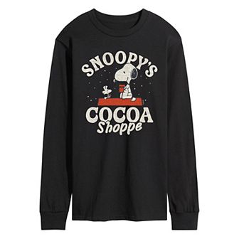 Men's Peanuts Snoopy Cocoa Shoppe Long Sleeve Graphic Tee