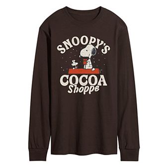 Men's Peanuts Snoopy Cocoa Shoppe Long Sleeve Graphic Tee