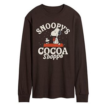 Men's Peanuts Snoopy Cocoa Shoppe Long Sleeve Graphic Tee