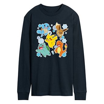 Men's Pokemon Winter Stickers Long Sleeve Graphic Tee