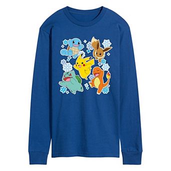 Men's Pokemon Winter Stickers Long Sleeve Graphic Tee