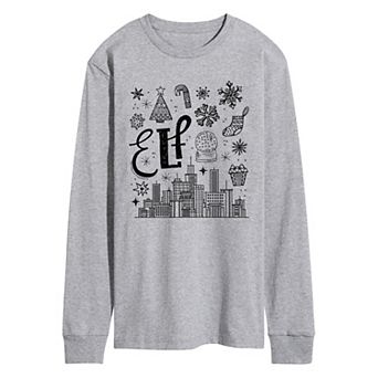 Men's Elf Icon Doodles Long Sleeve Graphic Tee