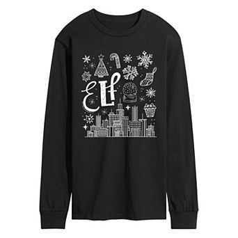 Men's Elf Icon Doodles Long Sleeve Graphic Tee