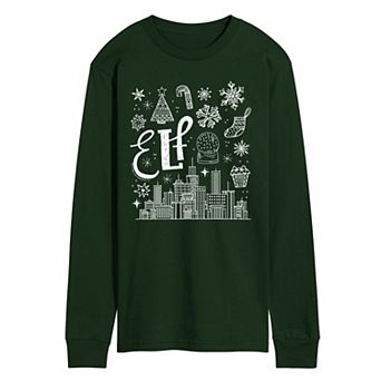 Men's Elf Icon Doodles Long Sleeve Graphic Tee